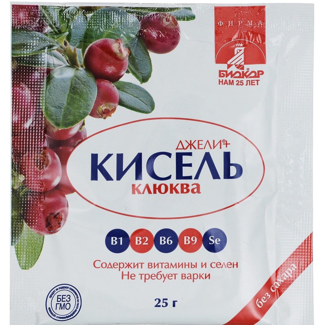 Джели+ кисель клюква 25 г 1 шт.