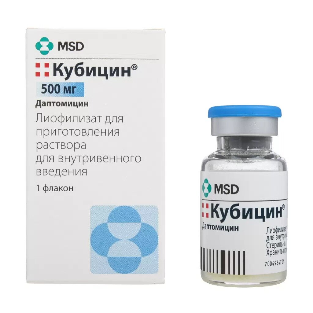 Кубицин лиофилизат для приготовления р-ра для внутривенного введения 500 мг флакон 1 шт.