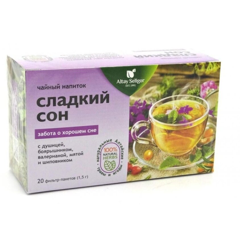 Напиток чайный сладкий сон забота о хорошем сне Алтай Селигор 1.5 г фильтр-пакеты 20 шт.