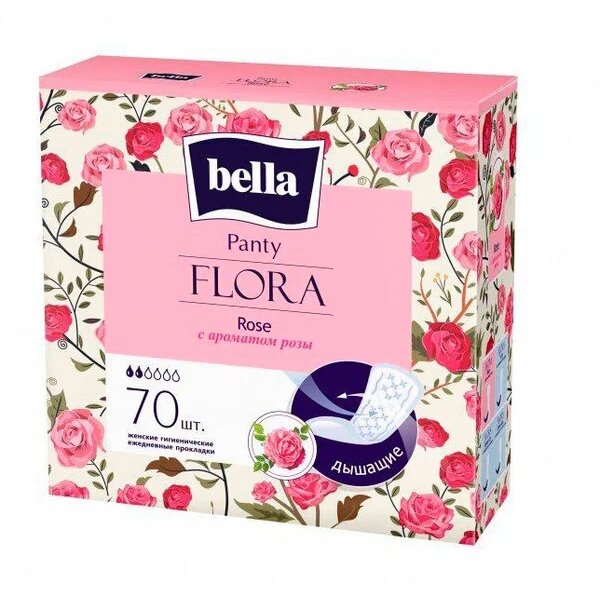 Прокладки ежедневные Bella flora panty rose 70 шт.