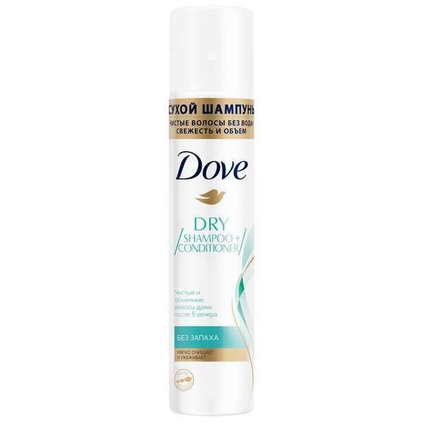 Шампунь сухой Dove Dry shampoo+conditioner для объема без запаха не оставляет белых следов 250 мл