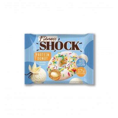 Донат глазированный FitnesShock с ванильной начинкой 70 г