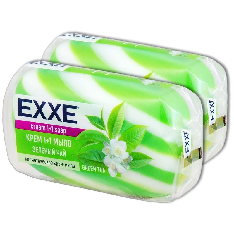 Крем-мыло Exxe зеленый чай 1+1 80 г