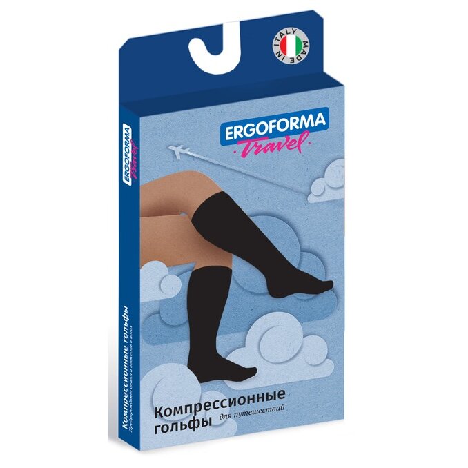 Гольфы компрессионные Ergoforma travel арт. 341 1 класс черный р.3