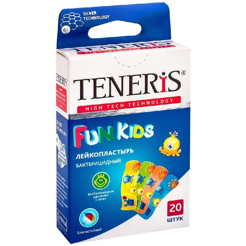 Пластырь Teneris бактерицидный Fun Kids 20 шт.