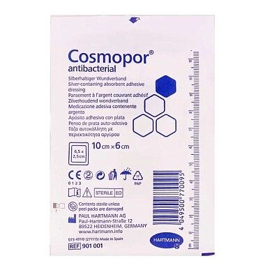 Повязка Hartmann Cosmopor Antibacterial самоклеящаяся 10х6 см 1 шт.