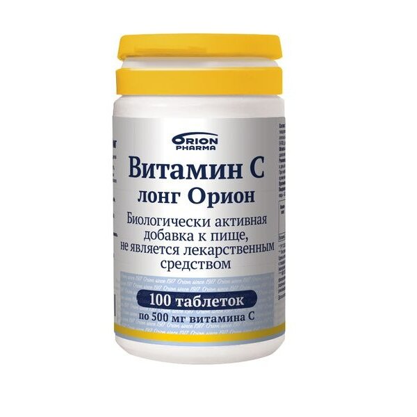 Витамин С лонг 500 мг Orion pharma таблетки 720 мг 100 шт.