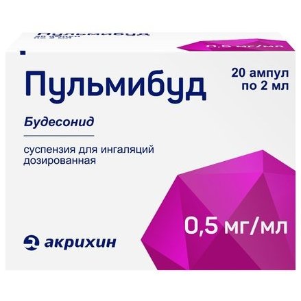 Пульмибуд суспензия для ингаляций 0,5 мг/мл 2 мл ампулы 20 шт.