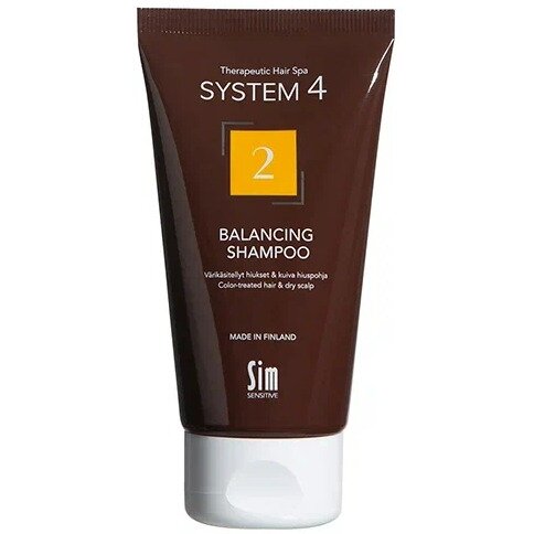 Терапевтический шампунь №2 для сухой кожи головы и сухих и окрашенных волос 75 мл System 4 (Система 4)
