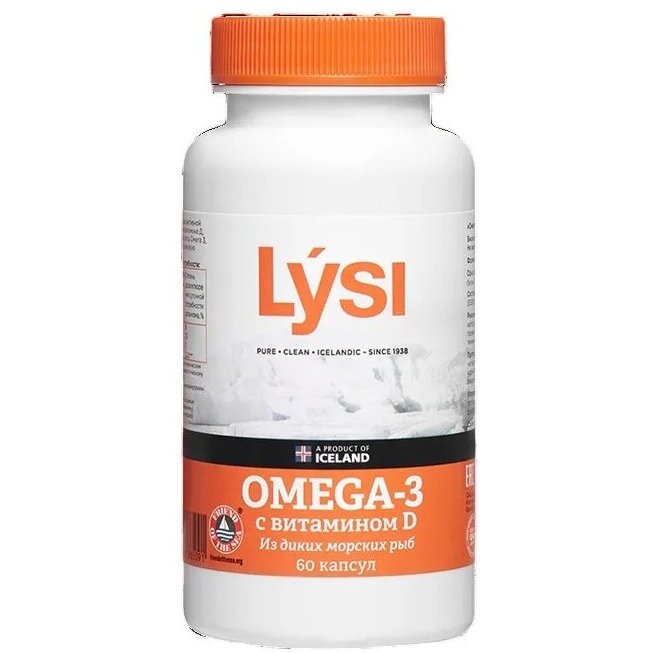 Омега-3 с витамином D Лиси (Lysi) капсулы 400 МЕ 60 шт.