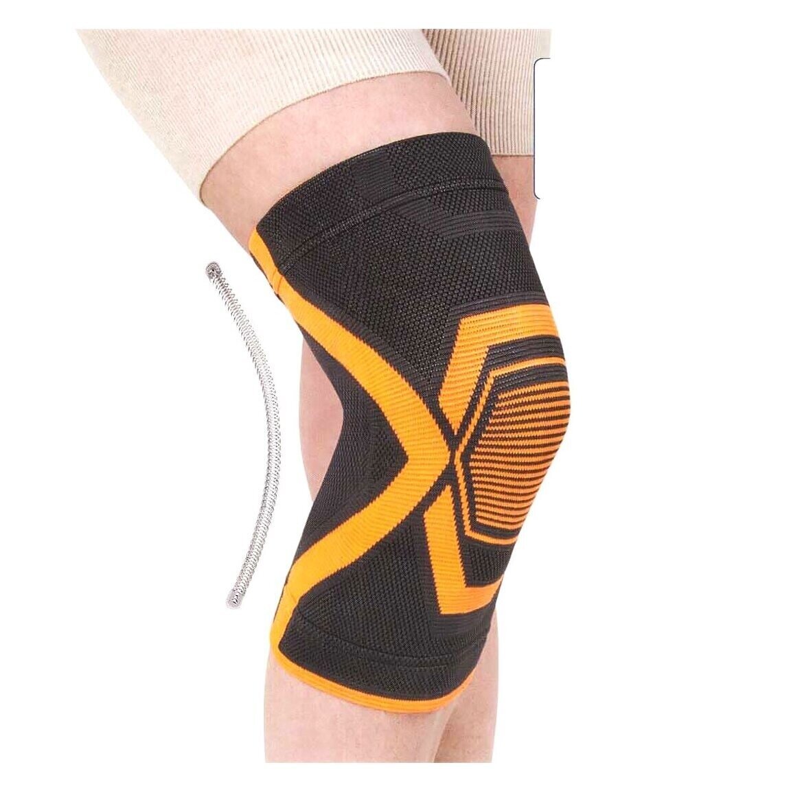 Бандаж на коленный сустав Экотен H-102 серо-оранжевый р.XL