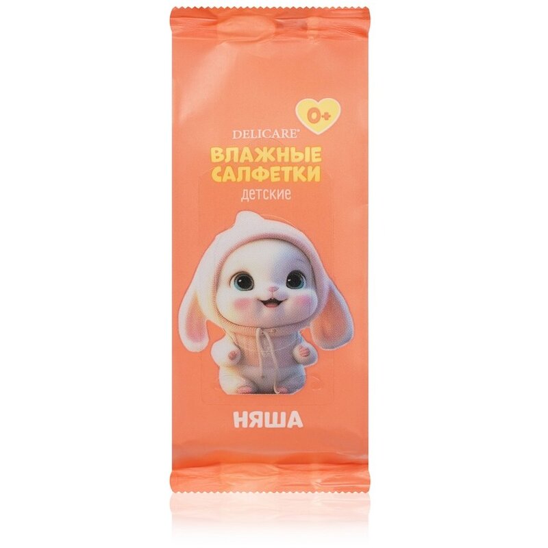 Влажные салфетки детские Delicare Заяц Няша 8 шт.