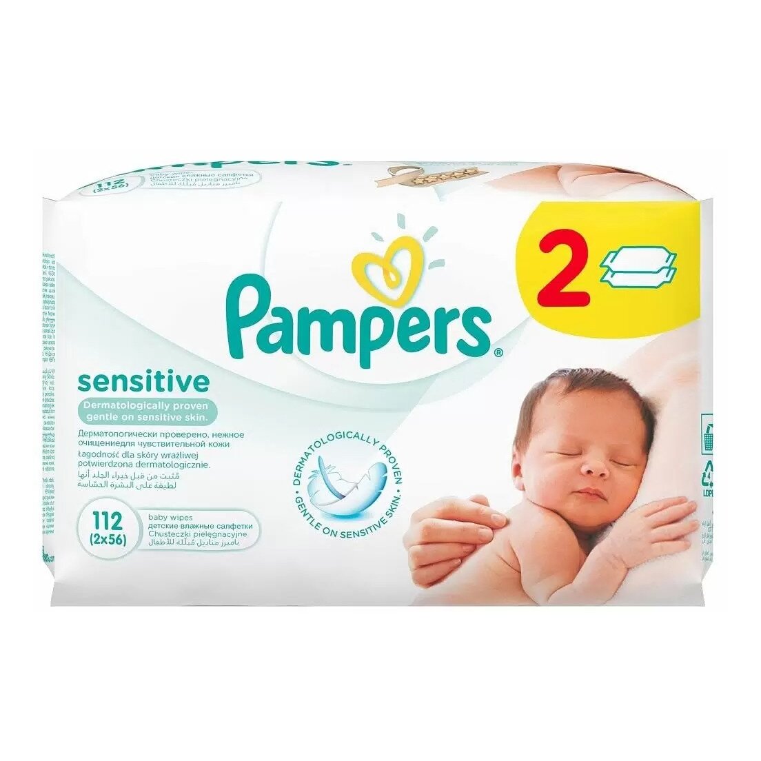 Детские влажные салфетки Pampers Sensitive 112 шт.