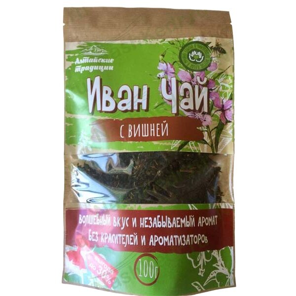 Иван-чай ферментированный с листьями вишни крафт-пакет 100 г