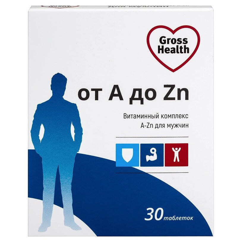 Витаминный комплекс для мужчин от A до Zn GrossHealth таблетки 30 шт.