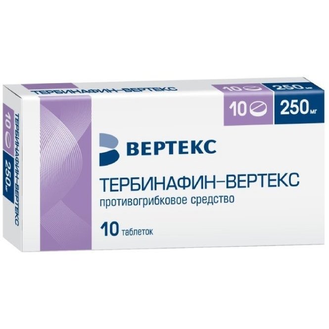 Тербинафин-Вертекс таблетки 250 мг 10 шт.