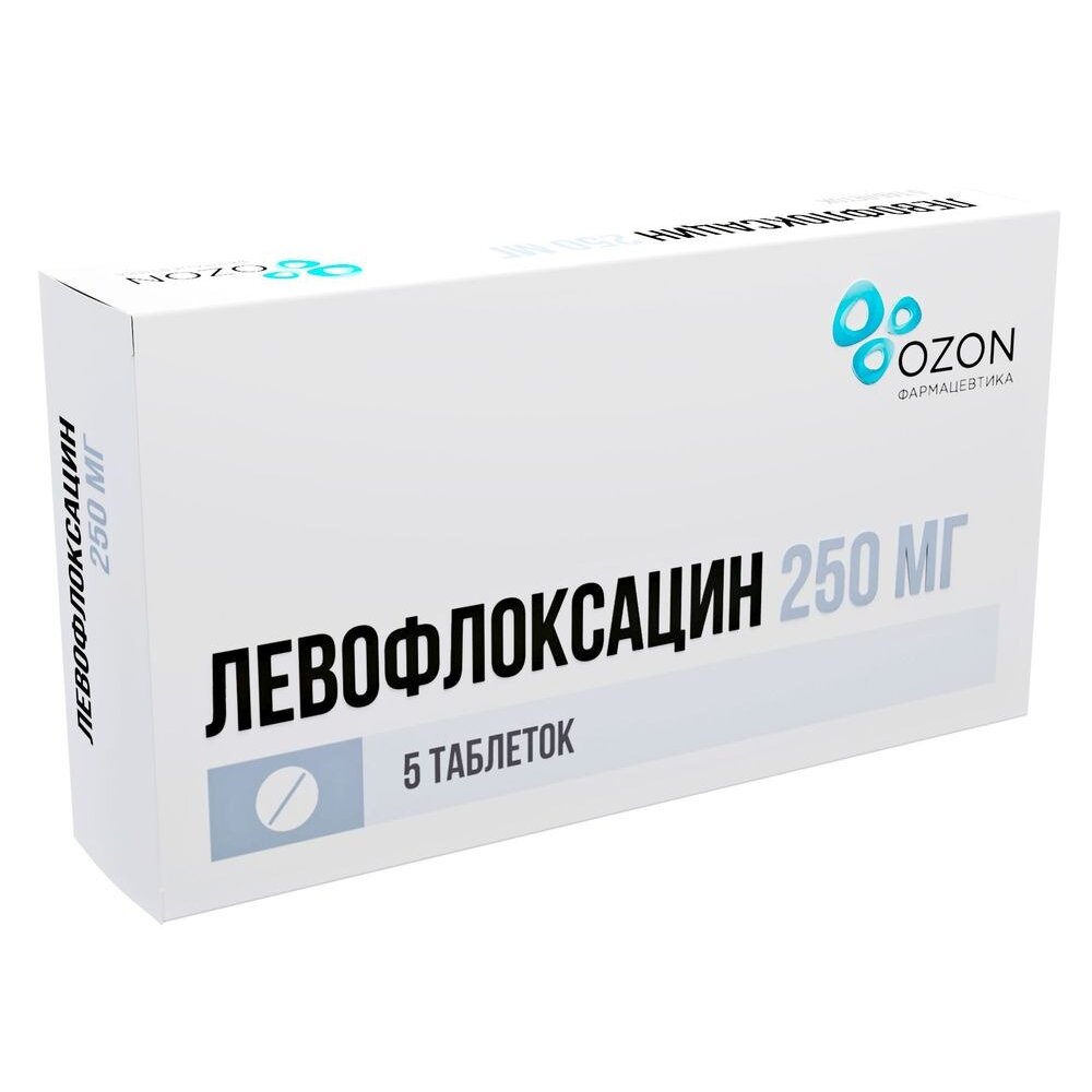 Левофлоксацин таблетки 250 мг 5 шт.