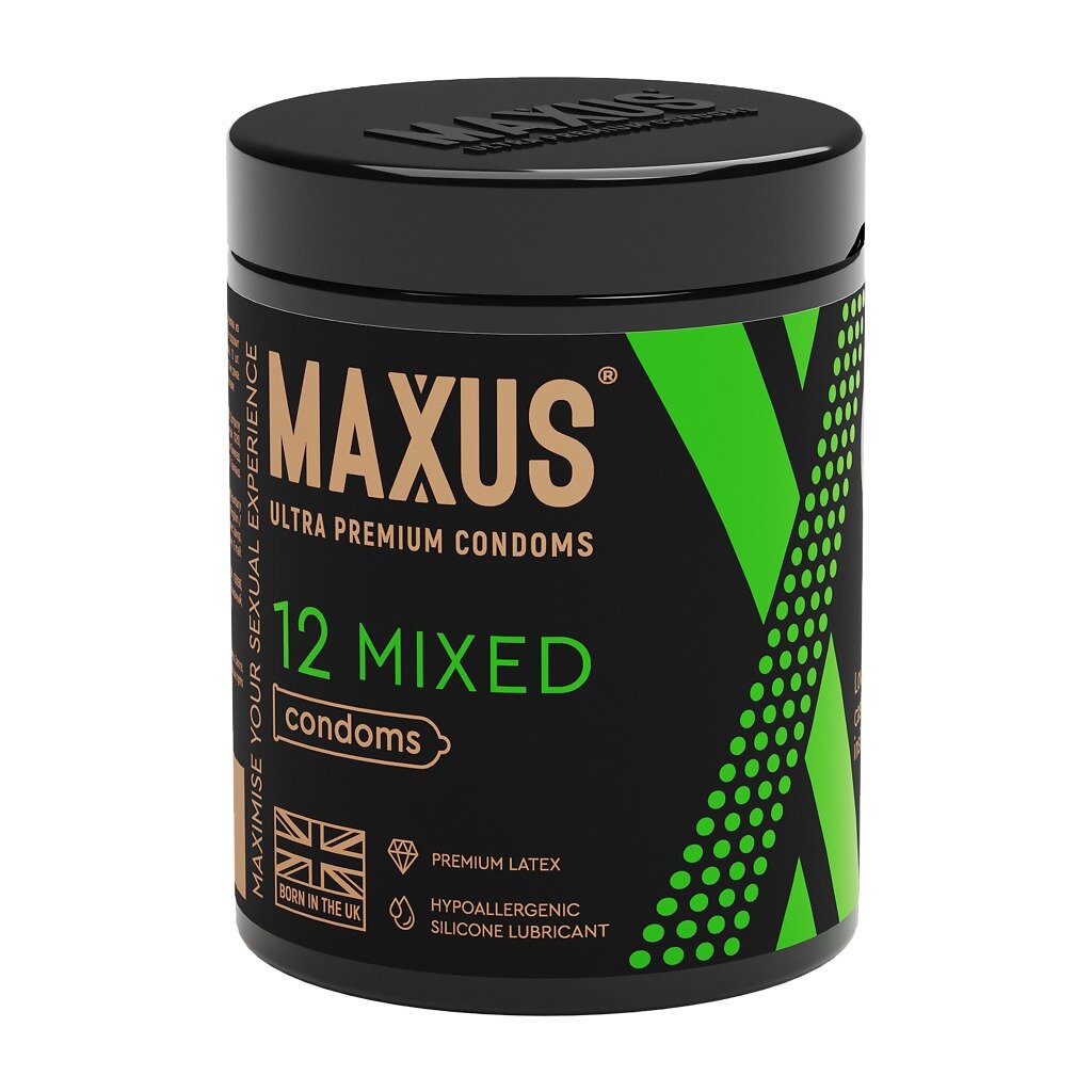 Презервативы Maxus Mixed набор гладкие и текстурированные жестяной кейс X-Edition 12 шт