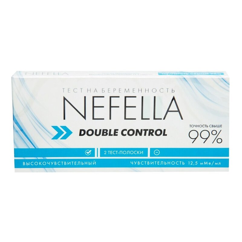 Nefella тест для определения беременности 12.5мме/мл double control 2 шт.