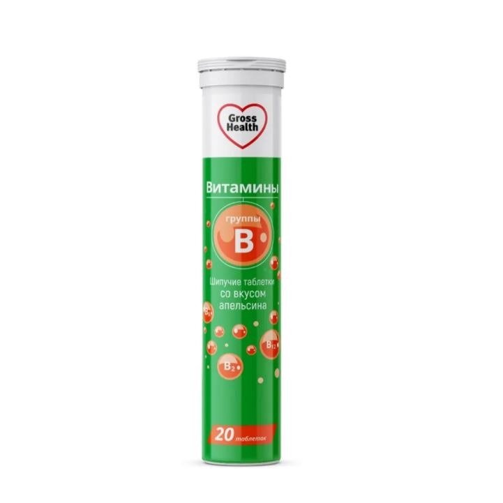 Витамины группы В Gross Health Апельсин таблетки шипучие 20 шт.