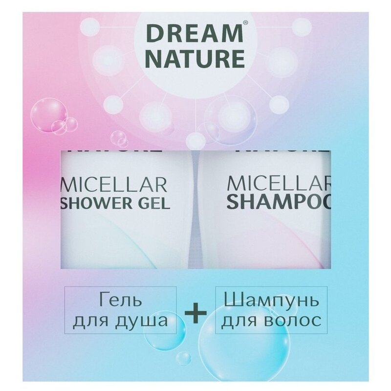 Набор для женщин Dream Nature Мицеллярный: шампунь 250 мл+гель для душа 250 мл