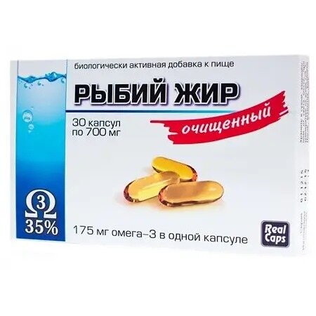 Рыбий жир очищенный RealCaps капсулы 30 шт.