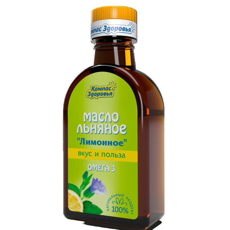 Льняное масло Компас Здоровья Лимон 200 мл