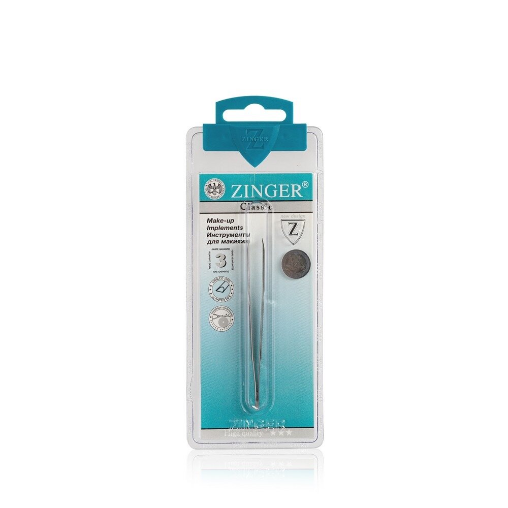Пинцет для бровей Zinger B 164 SH скошенный ручная заточка