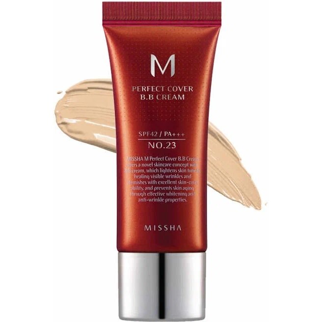 Крем тональный SPF42/PA+++ M Perfect cover Missha 20мл тон 23 Natural beige