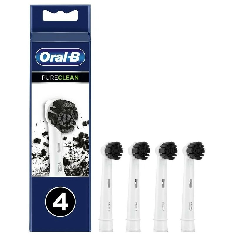 Насадка сменная для электрич-й зубной щетки щетинки с древесным углем Pure Clean Oral-B/Орал-би 4шт