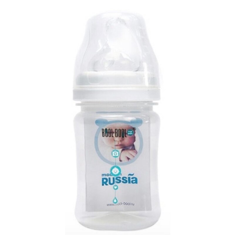 Бутылочка Bool-bool for baby 0+ с широким горлом с силиконовой соской кк1052 ultra med 150 мл