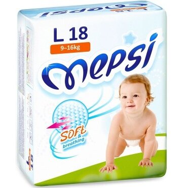 Mepsi Подгузники с рельефным слоем 9-16 кг 18 шт.