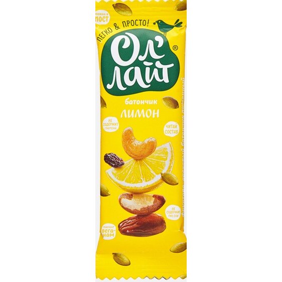 Батончик Ол Лайт батончик фруктово-ореховый/лимонный 30 г