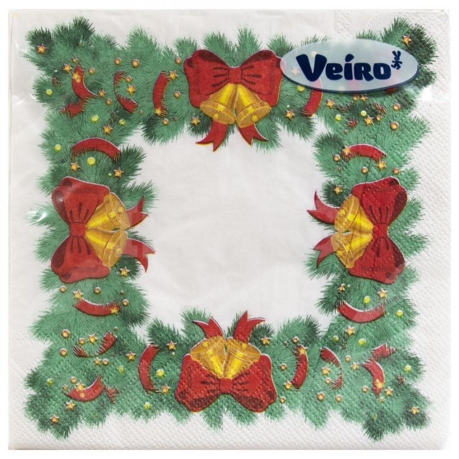 Салфетки бумажные 3-х слойные Linia veiro зима омела 20 шт.