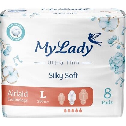 Прокладки ультратонкие My Lady silky soft размер L 8 шт.