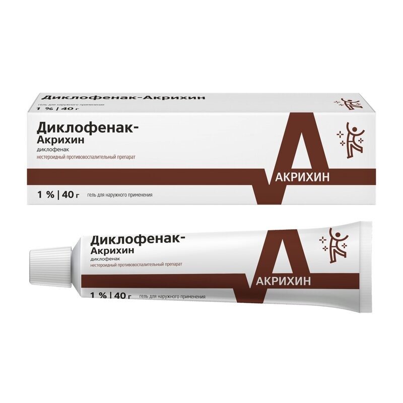 Диклофенак-Акрихин гель для наружного применения 1% 40 г