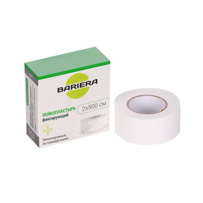 Лейкопластырь Bariera тканевый 2 х 500 см белый 1 шт.