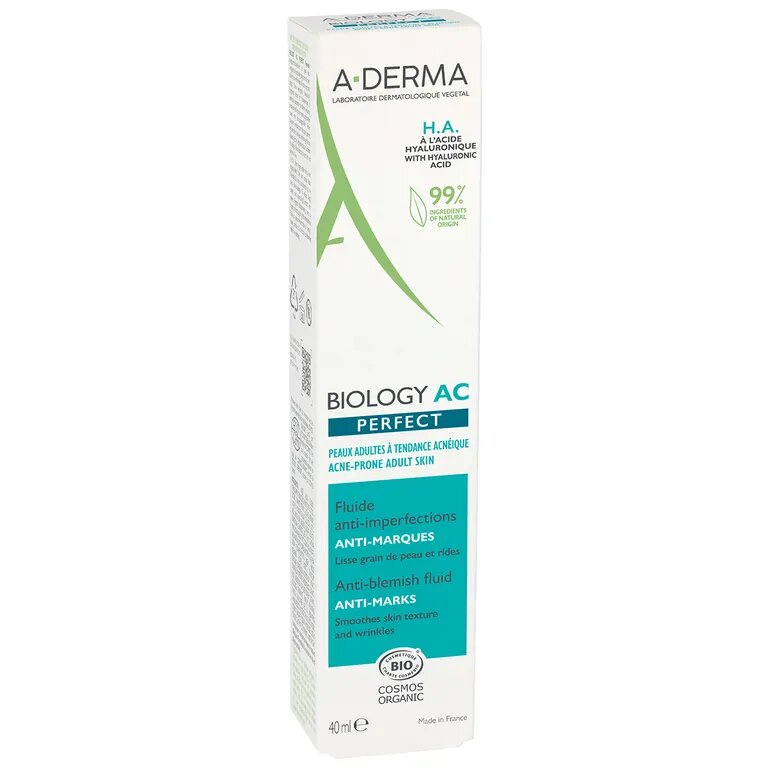 Флюид для лица A-derma AC Perfect Biology против дефектов кожи склонной к акне туба 40 мл