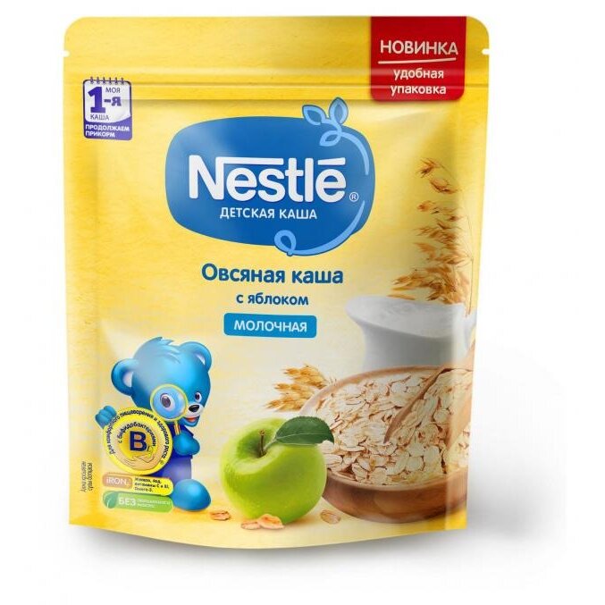 Каша молочная Нестле (Nestle) овсяная с яблоком с 6 мес. 220 г