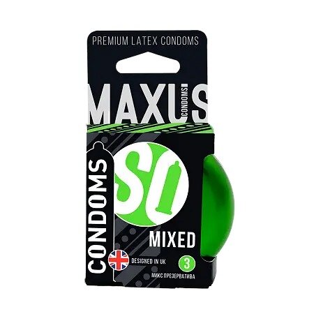 Презервативы Maxus mixed набор классический, ультратонкий, точечно-ребристый 3 шт.