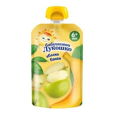 Пюре Бабушкино Лукошко яблоко-банан с 6 мес. 90 г