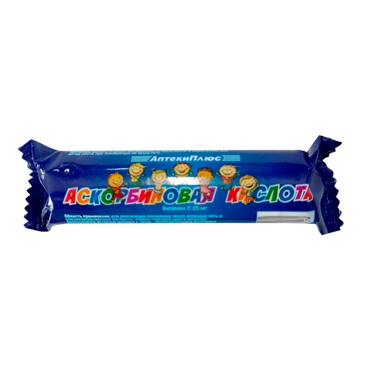Аскорбиновая кислота Витамин С Аптеки Плюс с сахаром 25 мг 10 шт.