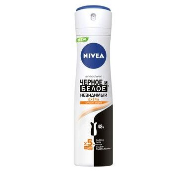 Антиперспирант спрей невидимый сильная защита черное и белое Extra Nivea/Нивея 150 мл