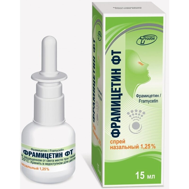 Фрамицетин фт спрей назальный 1.25% 15 мл