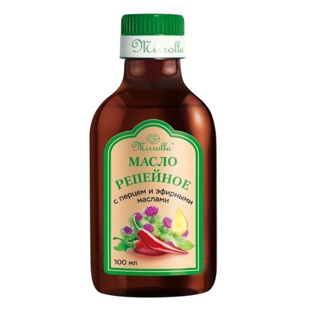 Масло репейное Mirrolla с перцем и эфирными маслами 100 мл
