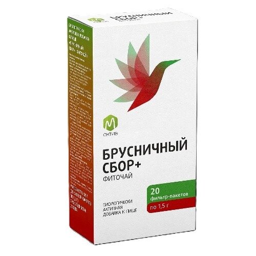 М актив брусничный сбор+фиточай фильтр-пакеты 1,5 г 20 шт.