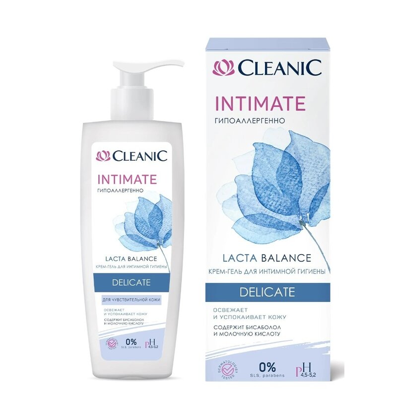 Cleanic delicate гель-крем для интимной гигиены успокаивающий 200 мл