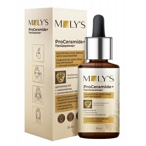 Сыворотка для лица Moly's ProCeramide+ матирующая с ниацинамидом 30 мл