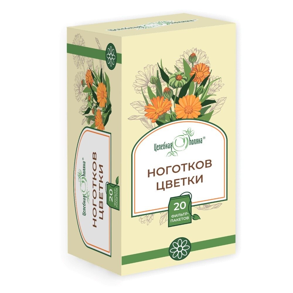 Ноготков цветки Целебная поляна фильтр-пакеты 1,5 г 20 шт.