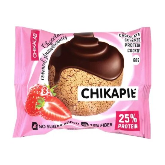 Печенье с начинкой клубника в шоколаде Chikalab chikapie 60 г
